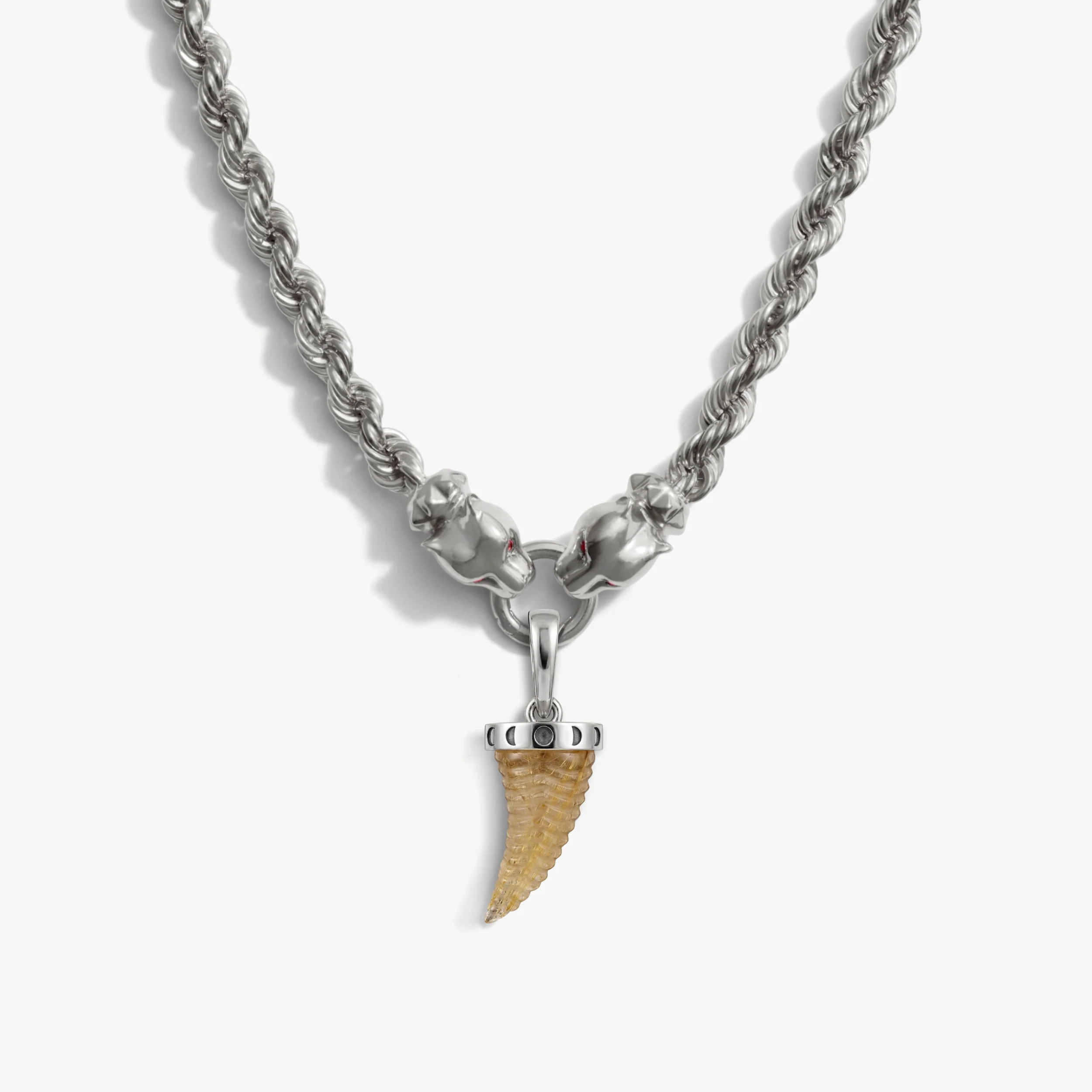 Carved Gemstone Saber-Tooth Necklace - Image 5