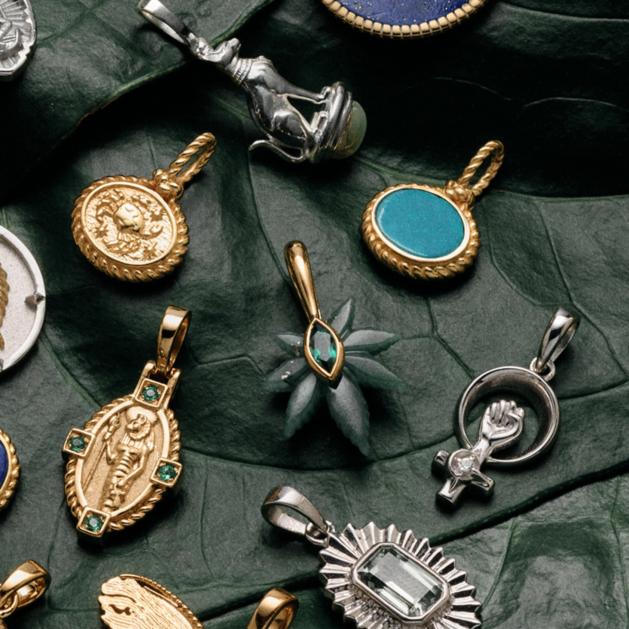 Jade & Emerald Plant Wisdom Pendant - Image 3