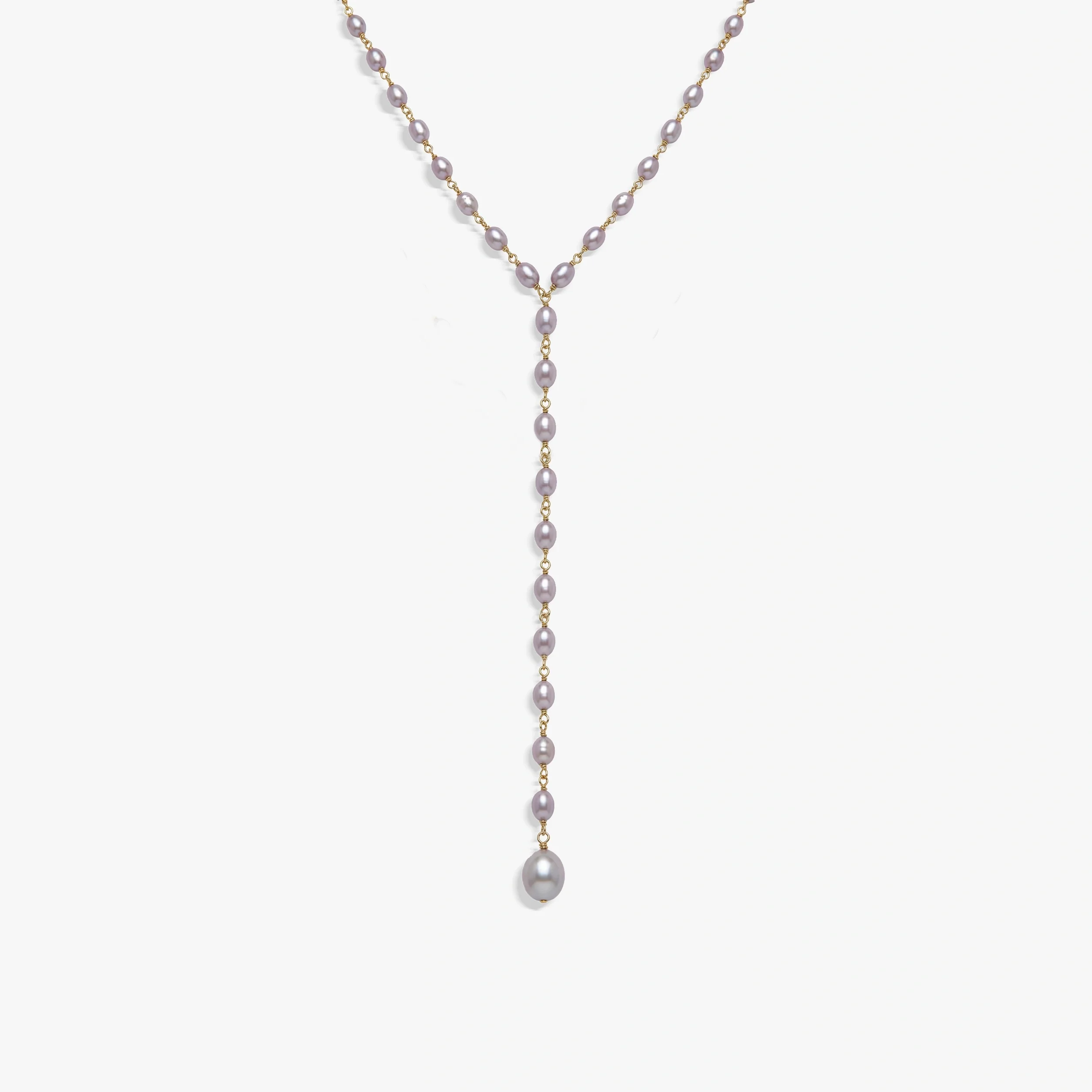 Damselfly Drop Pearl Lariat
