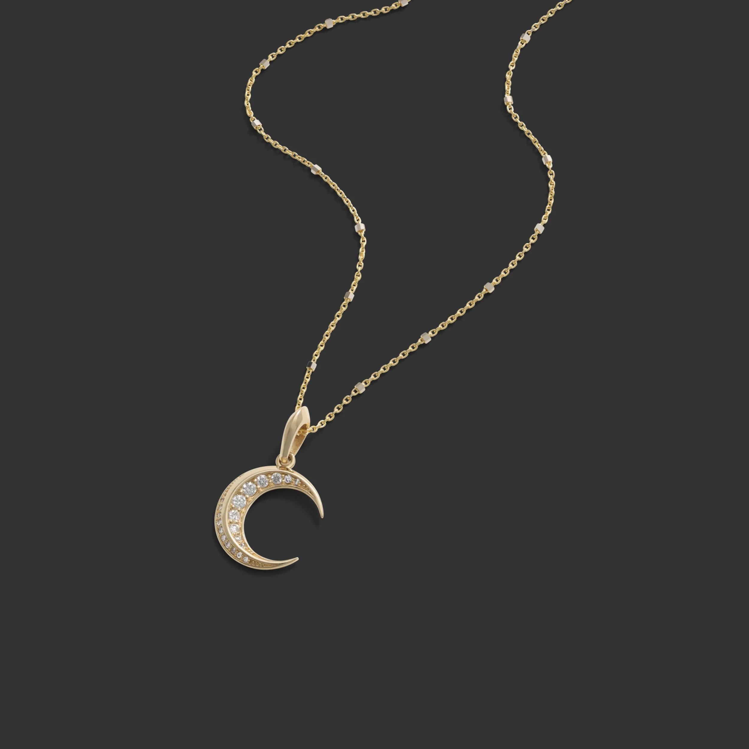 Diamond Twisted Moon Necklace - Image 6