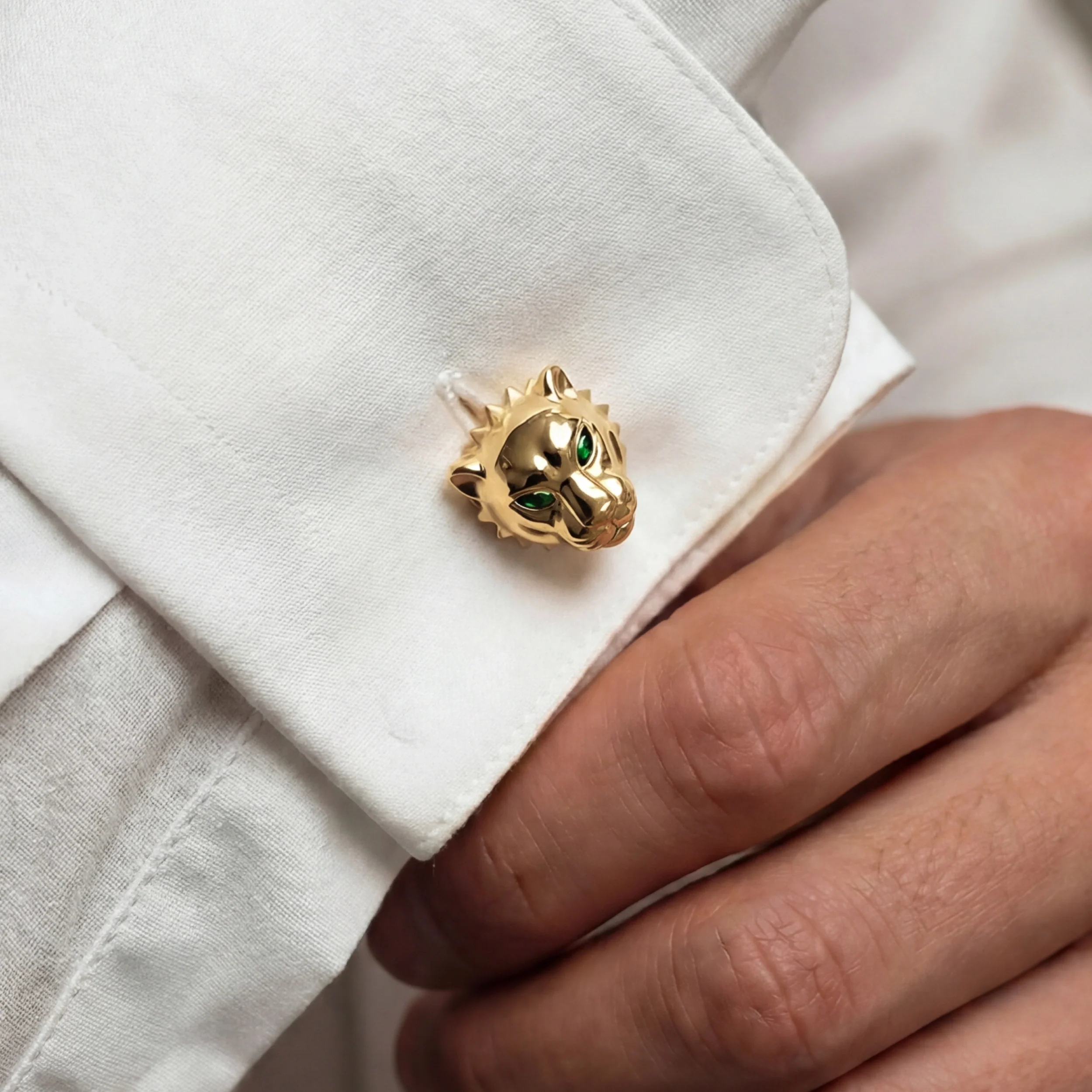 Emerald Eye Jaguar Cufflinks - Image 2