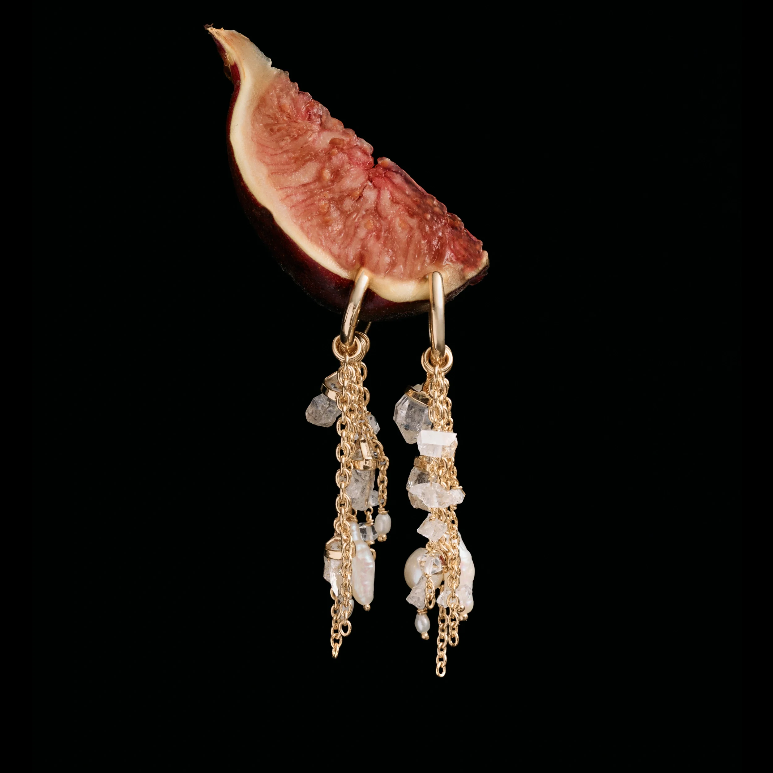 Pearl & Crystal Quartz Dynamic Huggie - Image 4