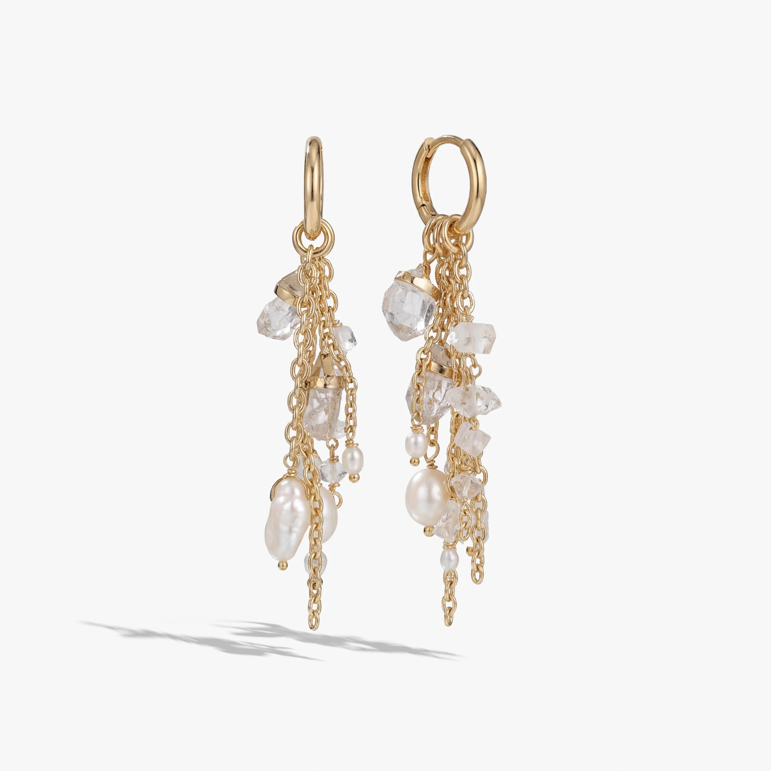 Pearl & Crystal Quartz Dynamic Huggie - Image 6