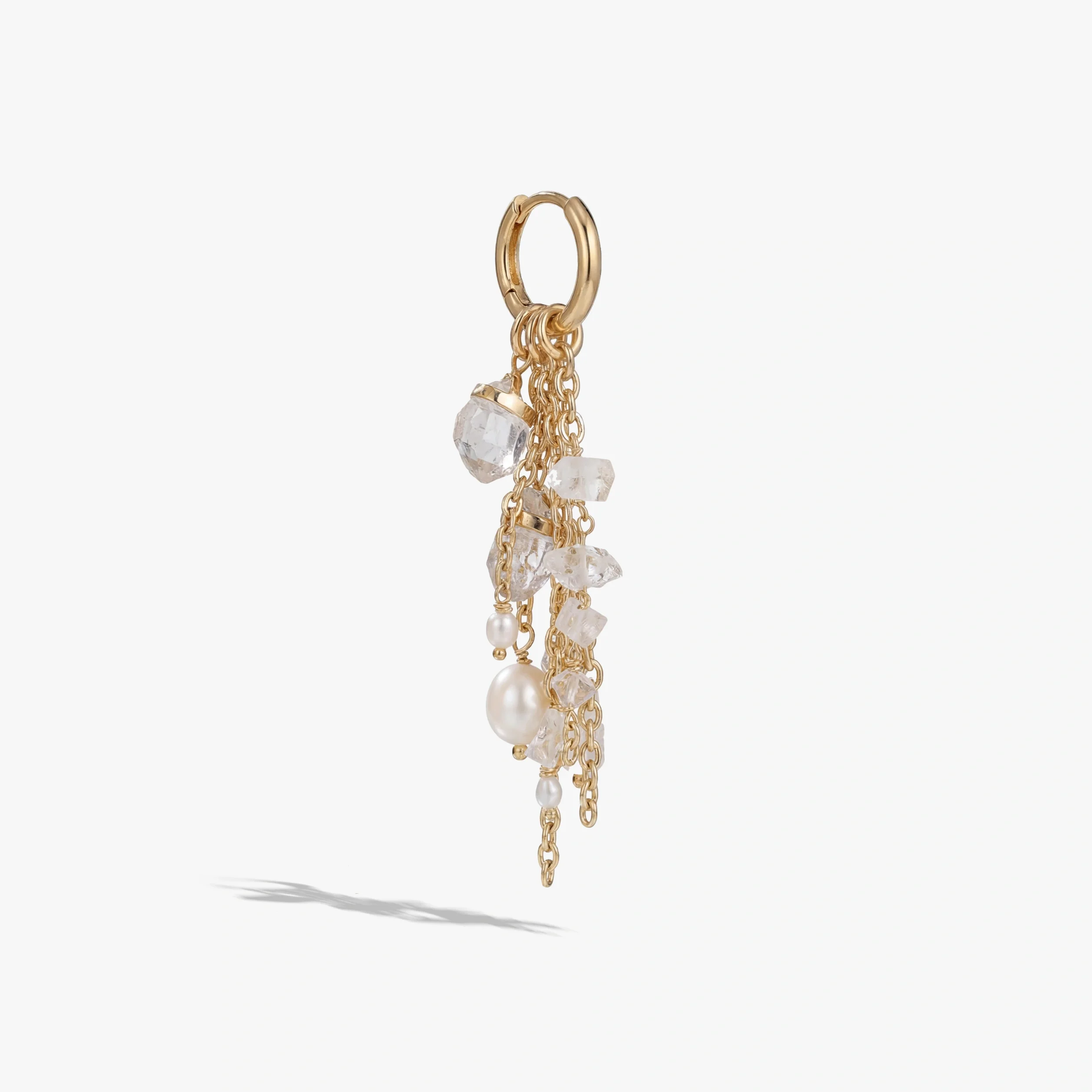 Pearl & Crystal Quartz Dynamic Huggie - Image 7