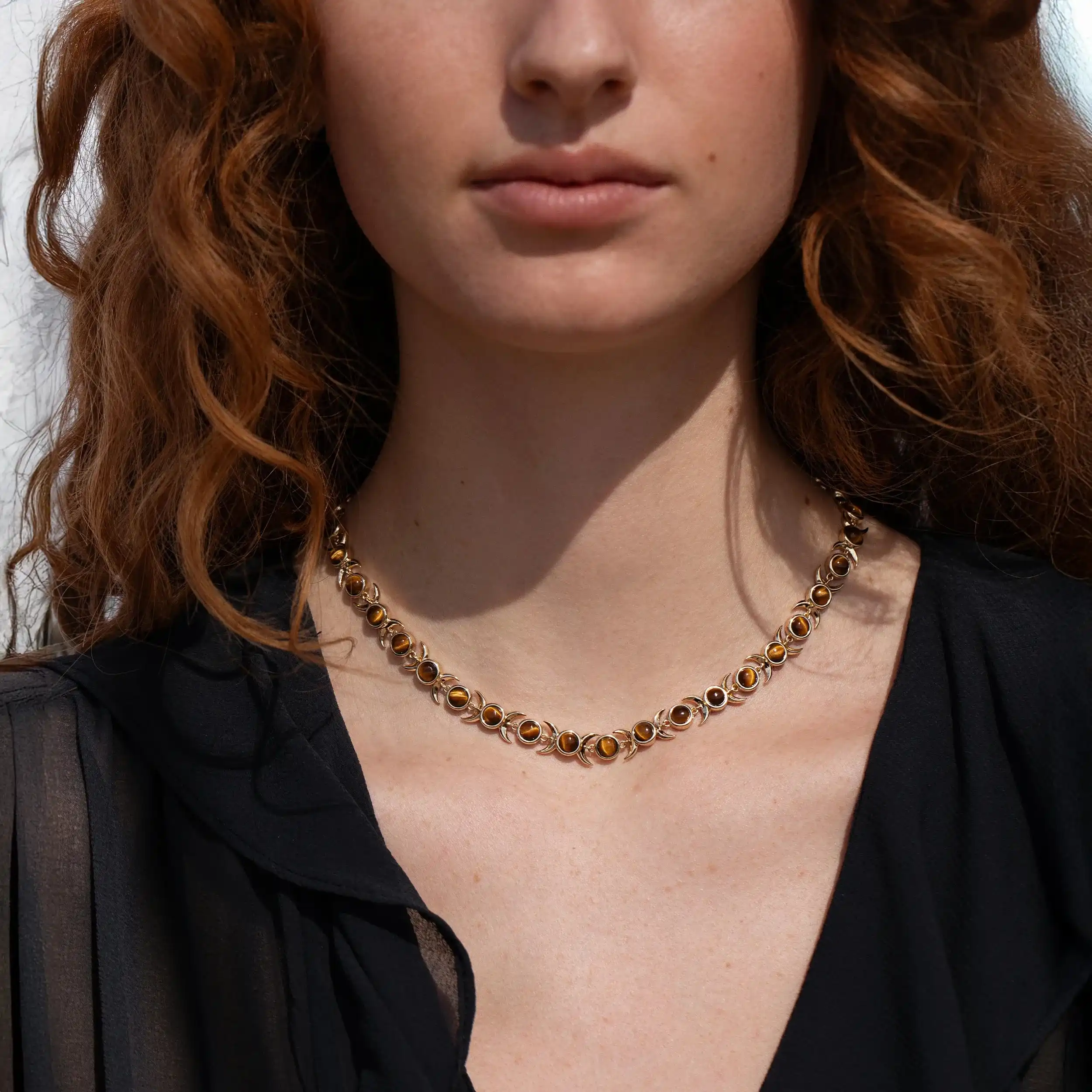 Triple Moon Tennis Necklace - Image 3