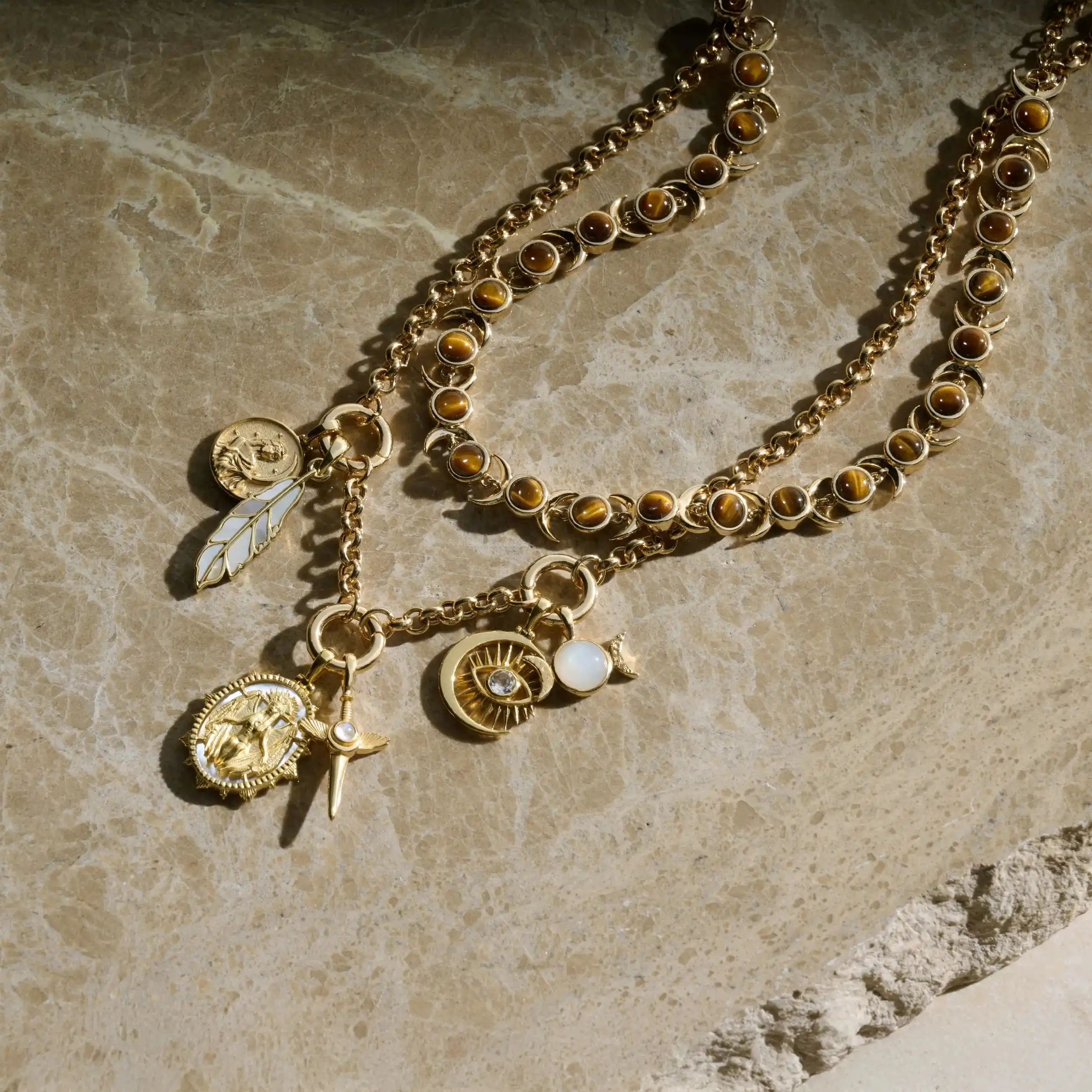 Triple Moon Tennis Necklace - Image 5