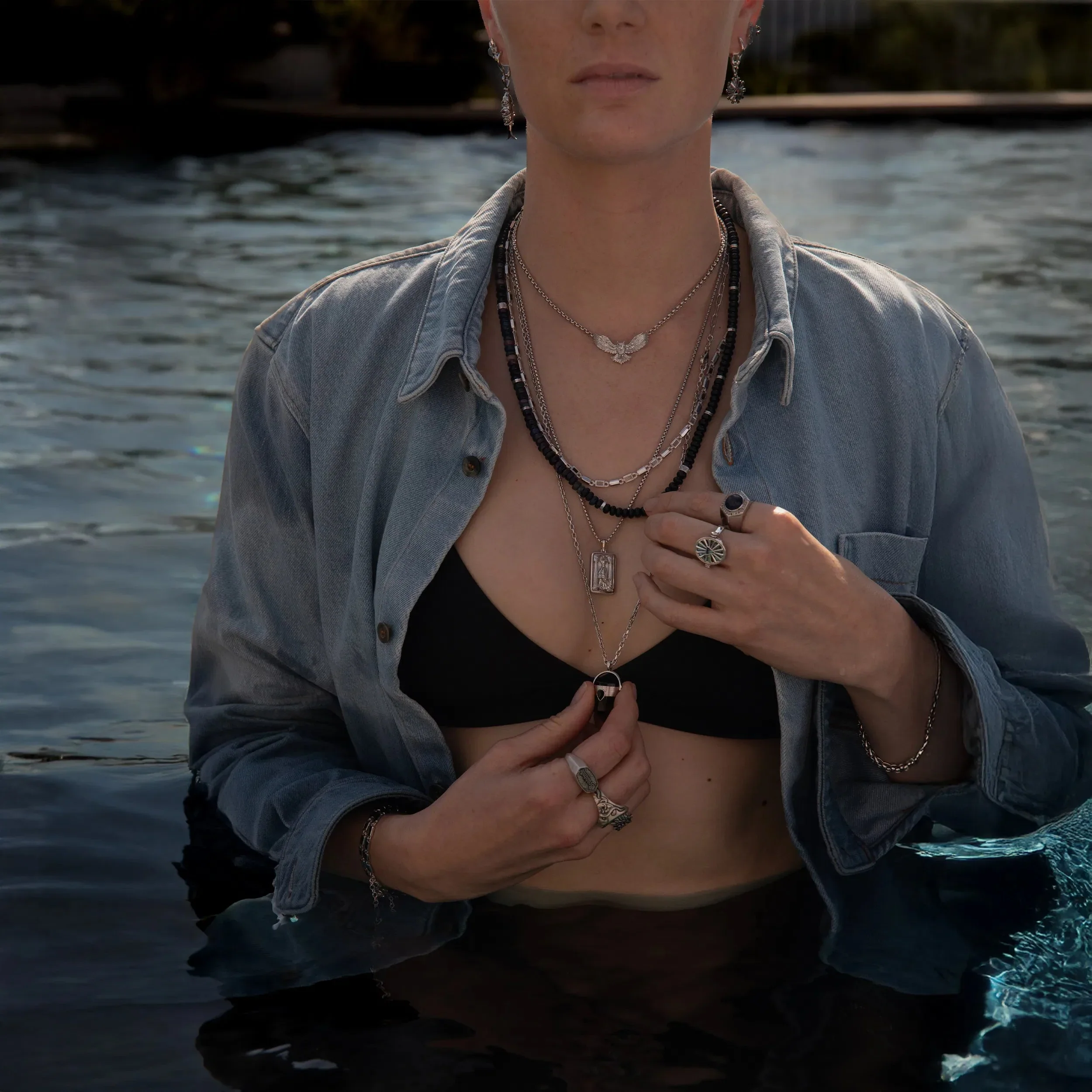 Black Opal Meditation Necklace - Image 3