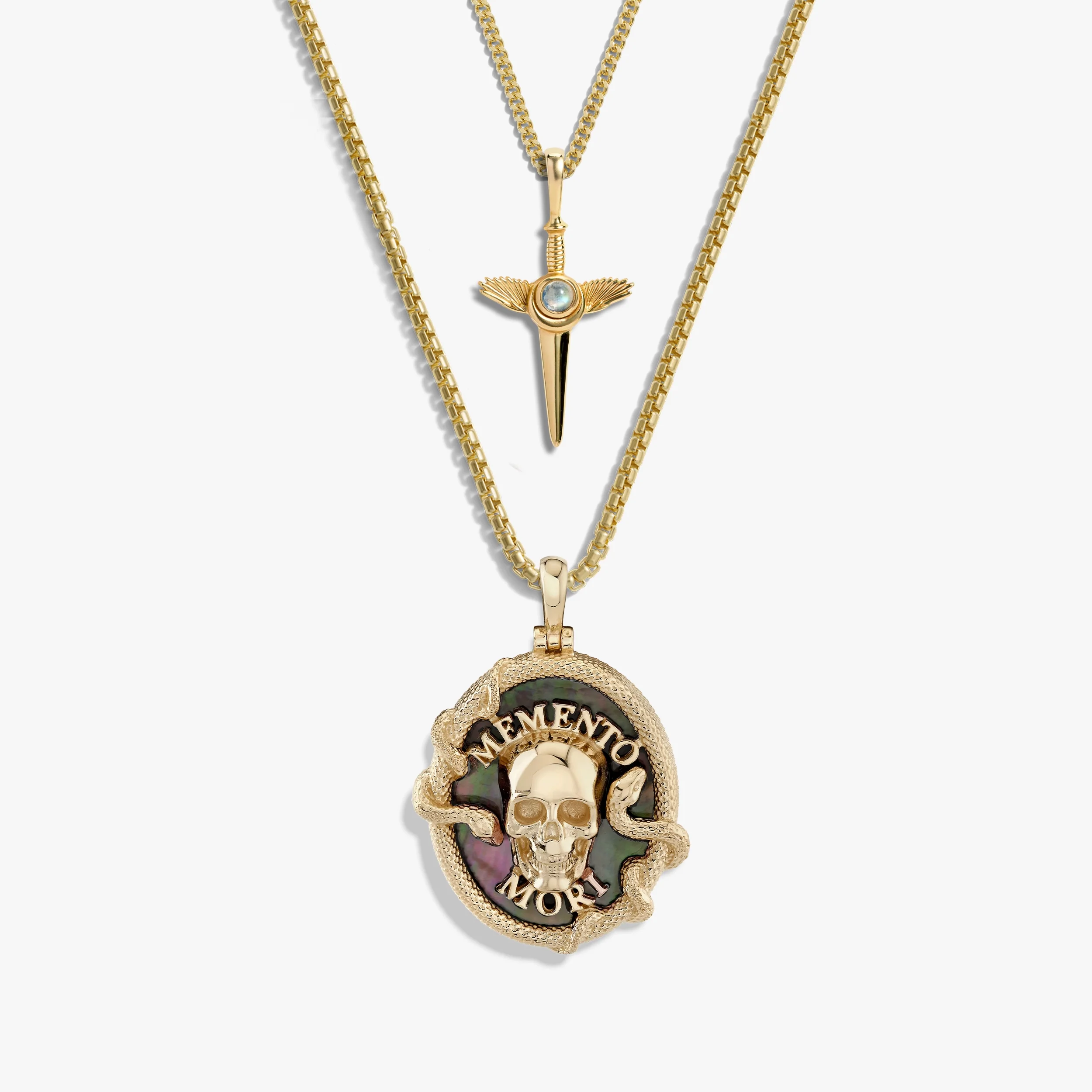 Men's Memento Mori Necklace Set