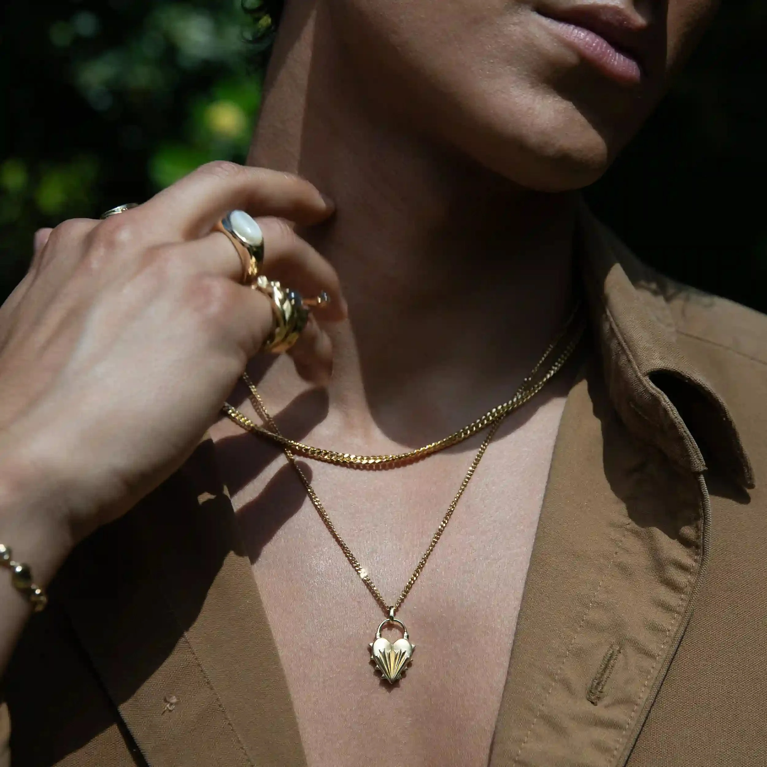 Men's Spiked Heart Necklace - Image 2