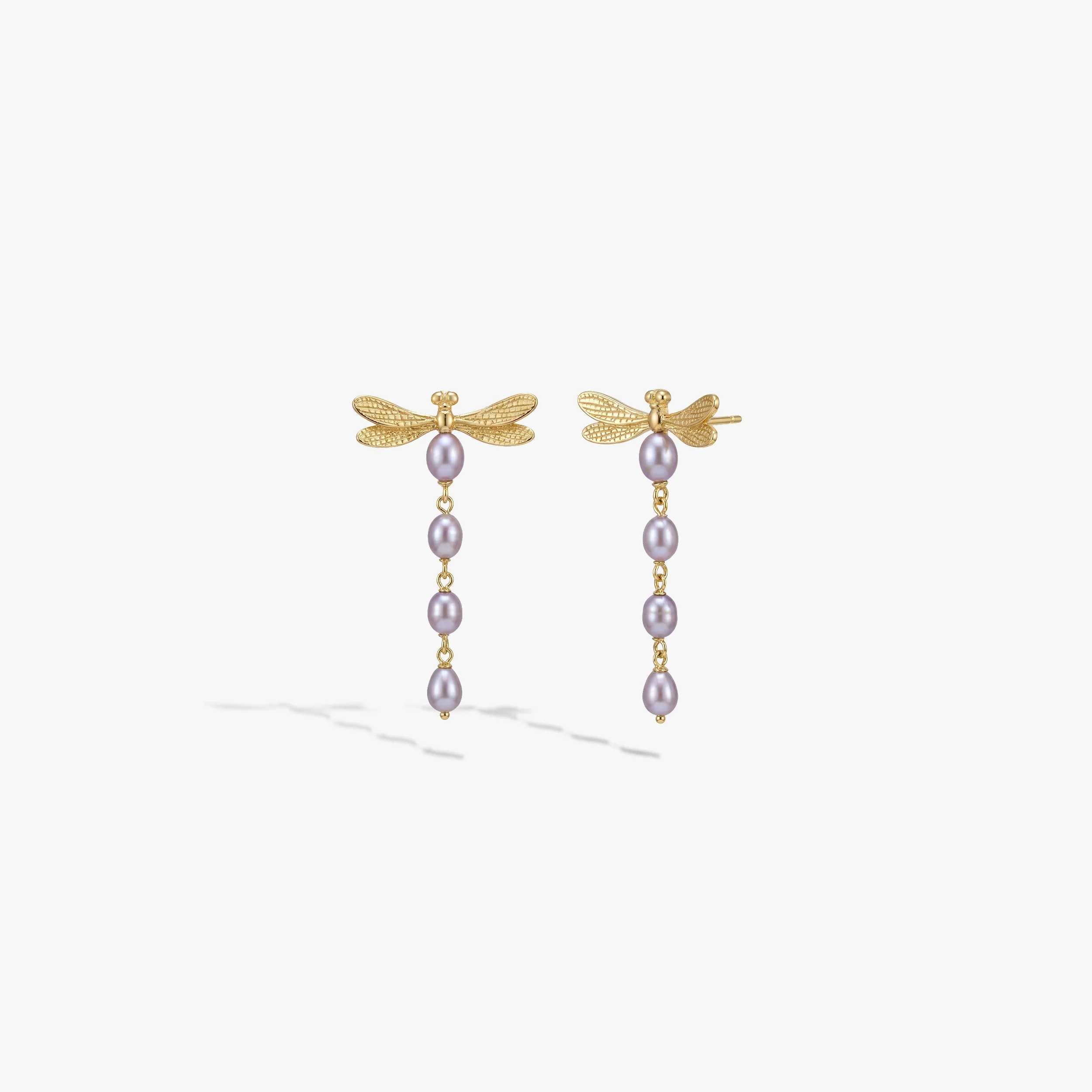 Metamorphic Damselfly Pearl Earrings