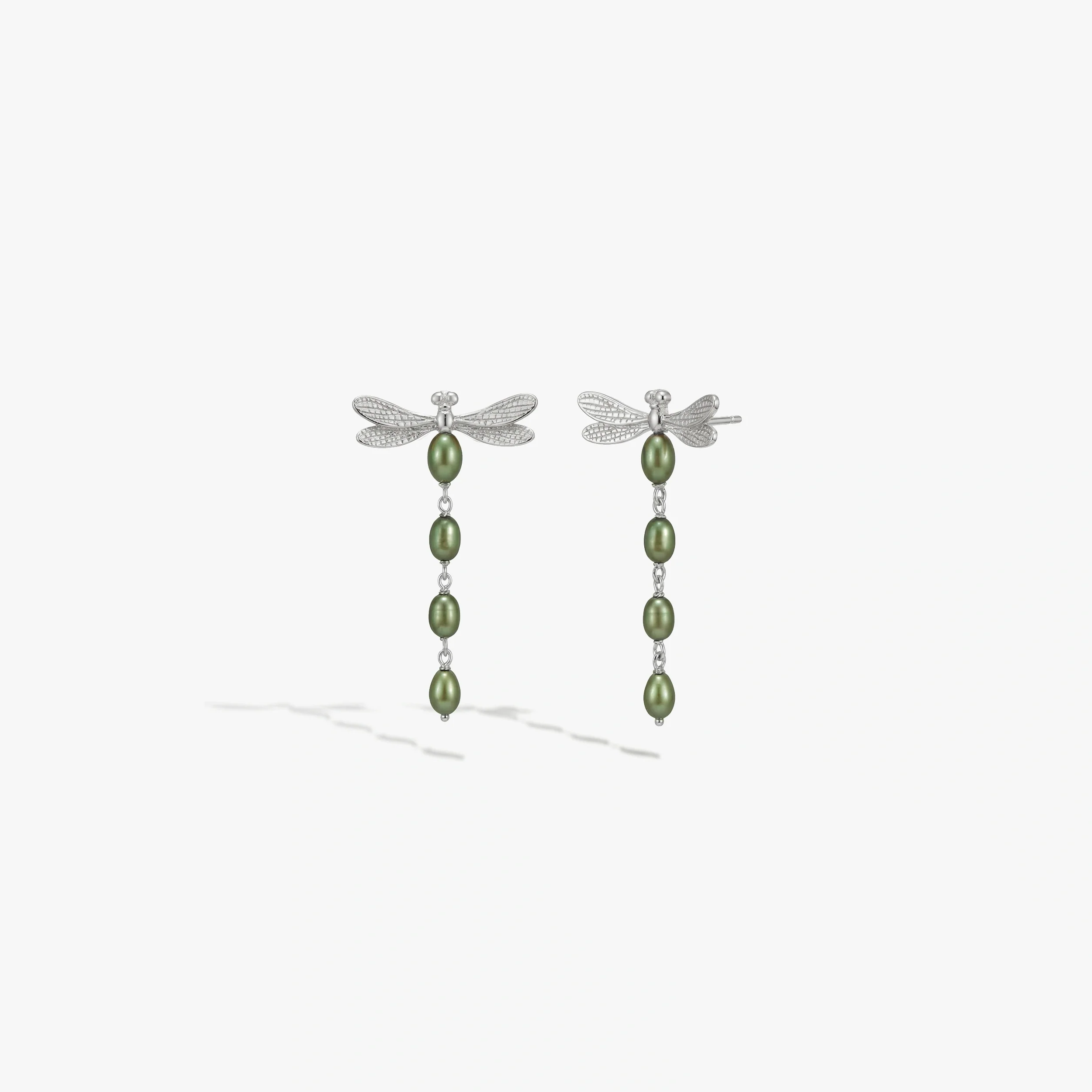 Metamorphic Damselfly Pearl Earrings - Image 6