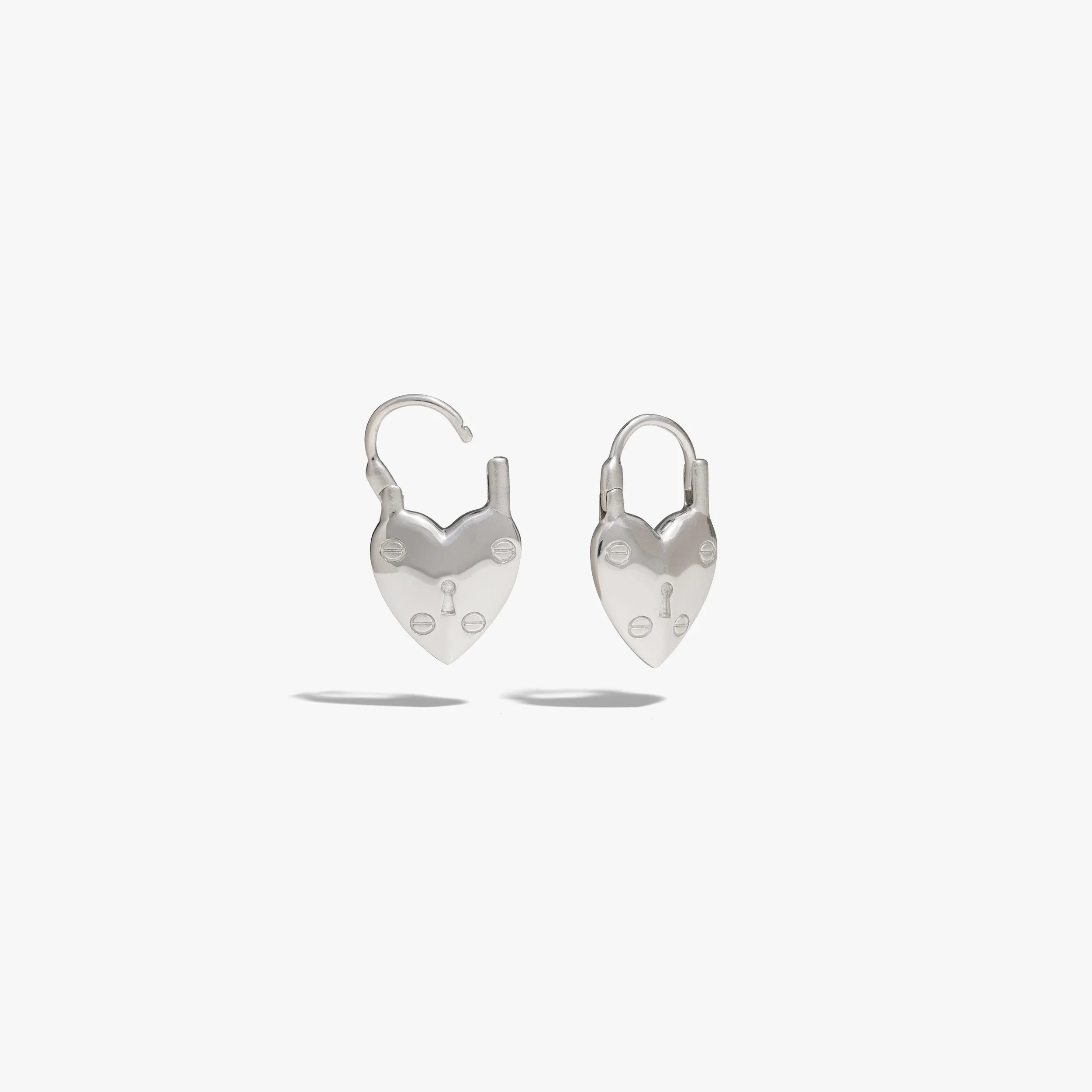 Padlock Heart Huggies - Image 3
