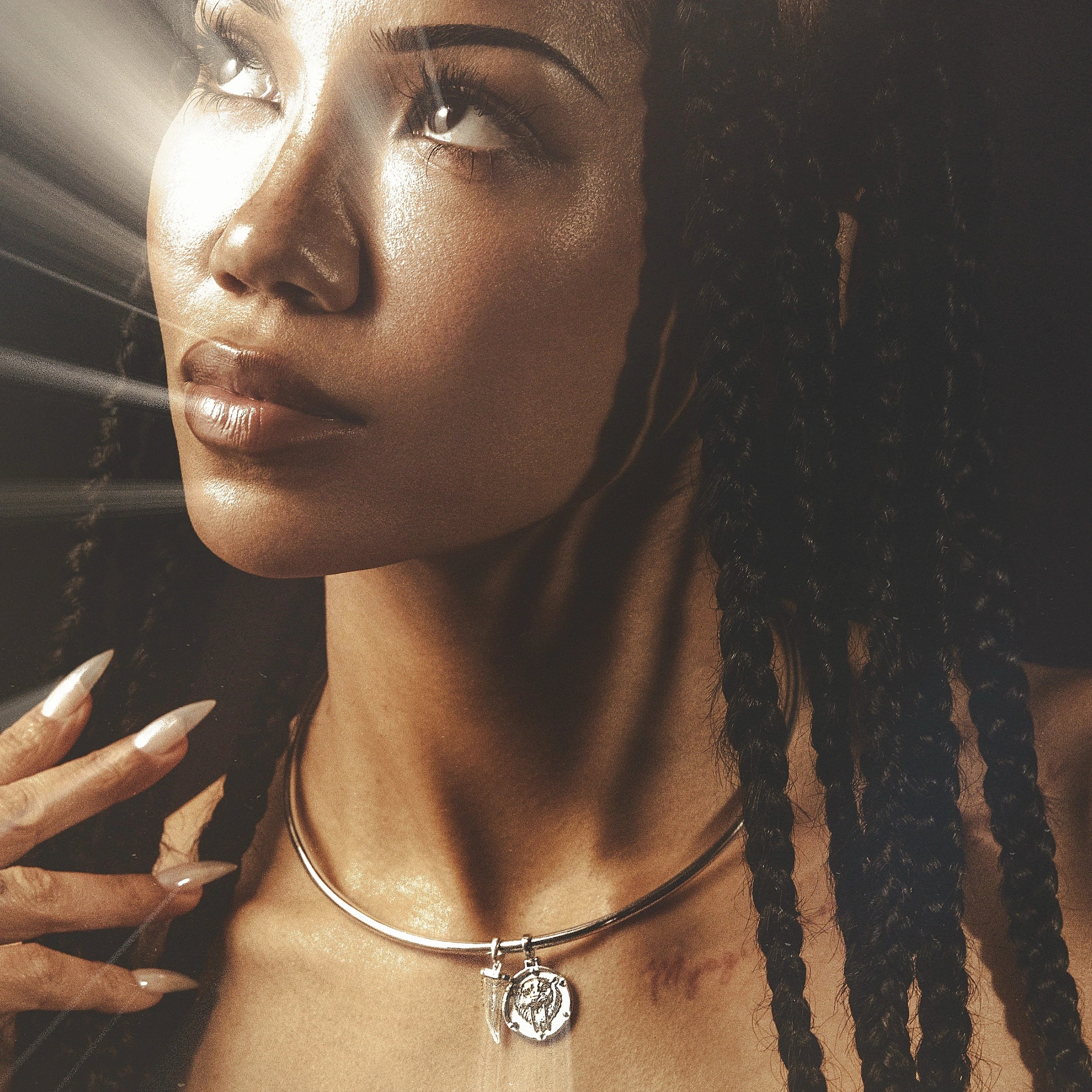 Sapphire Saber-Toothed Cat Collar Necklace - Image 2