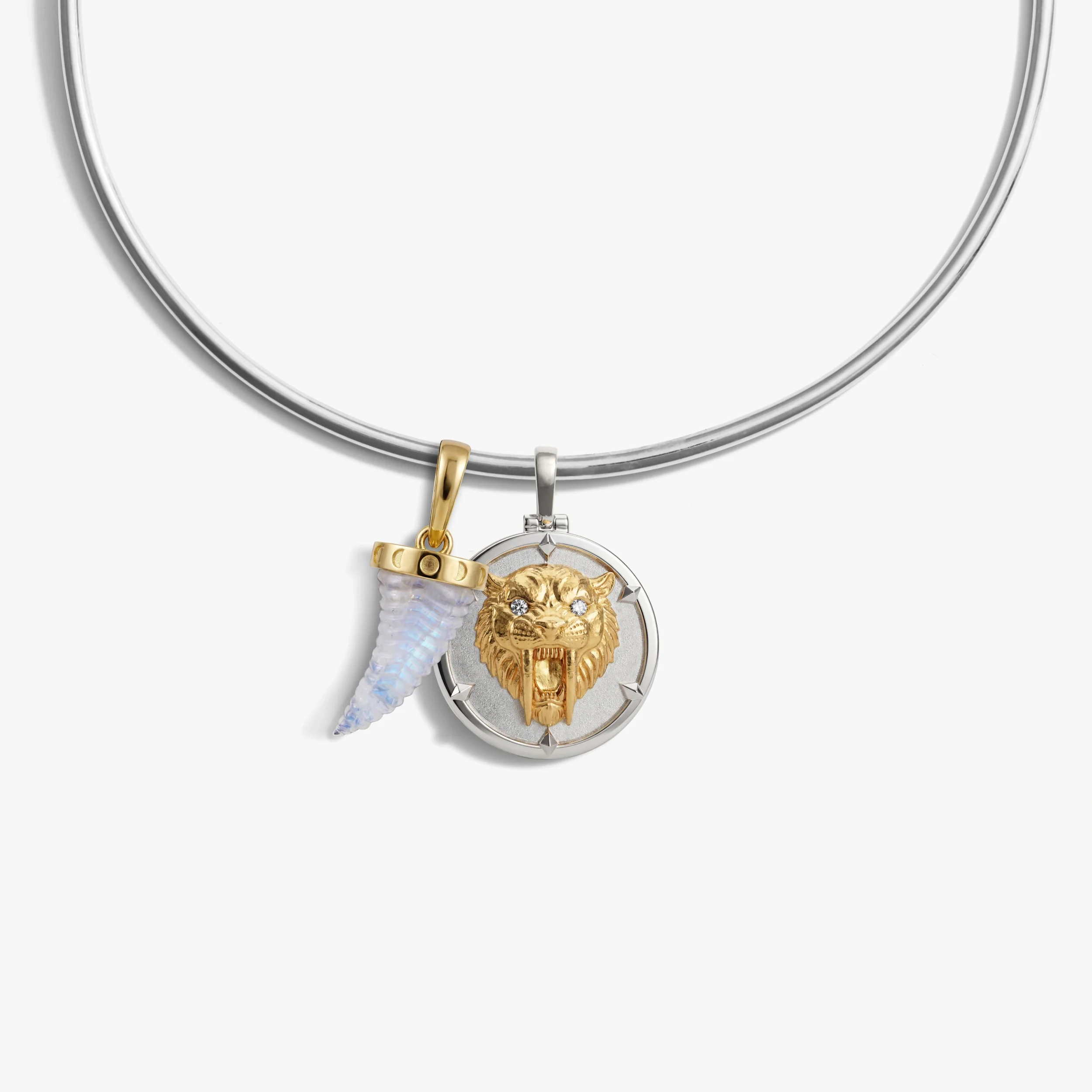 Sapphire Saber-Toothed Cat Collar Necklace - Image 7