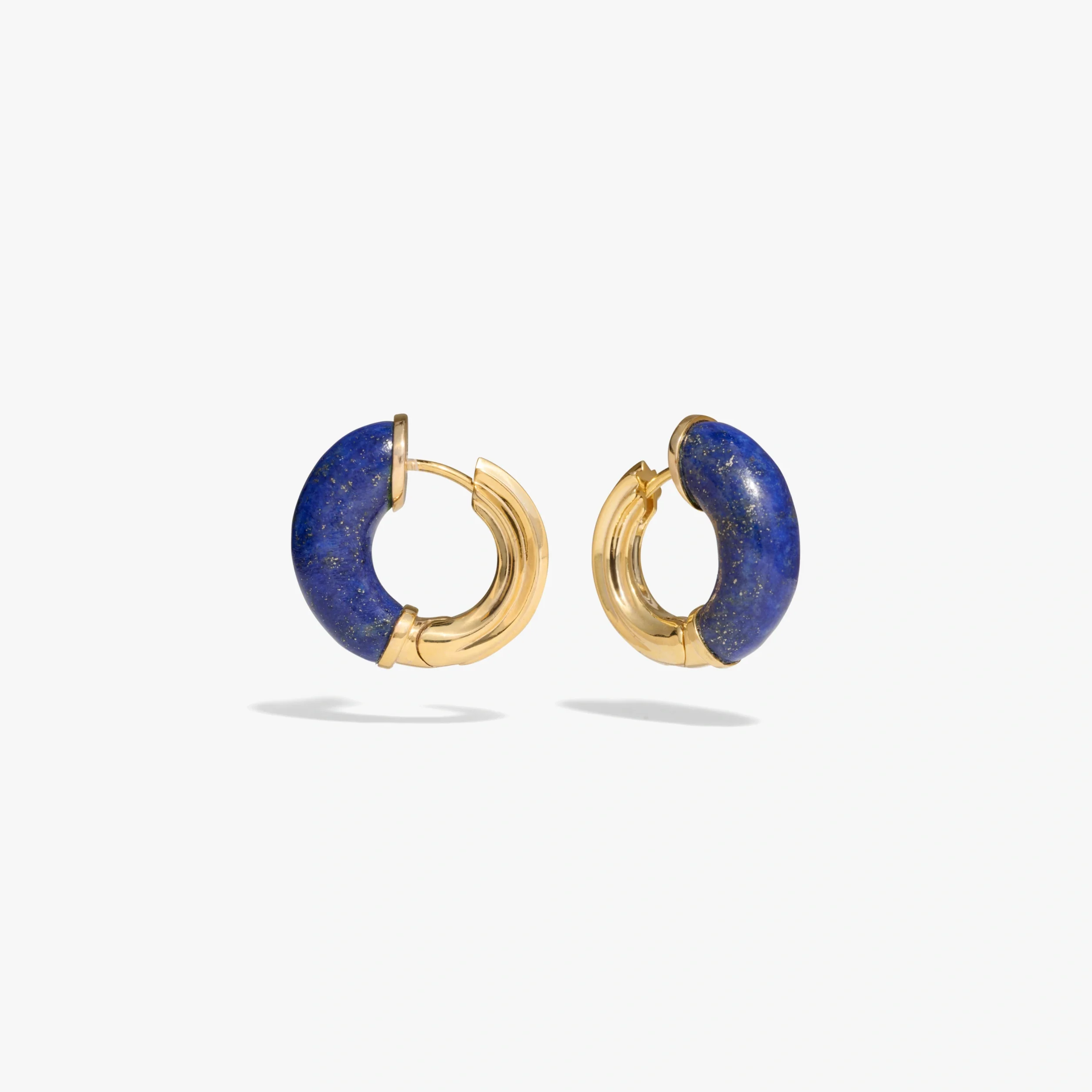 Star-Carved Gemstone Hoops
