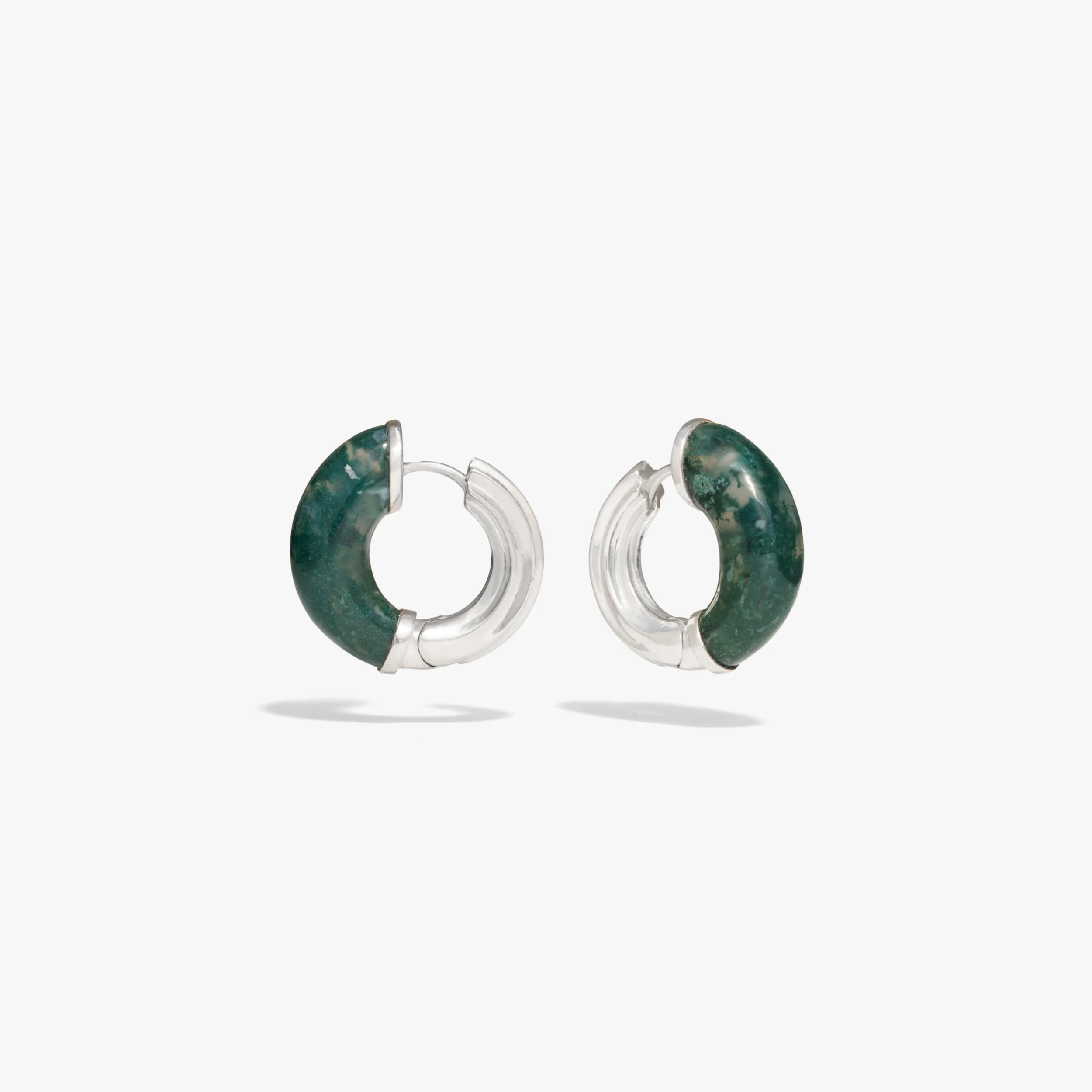 Star-Carved Gemstone Hoops - Image 6