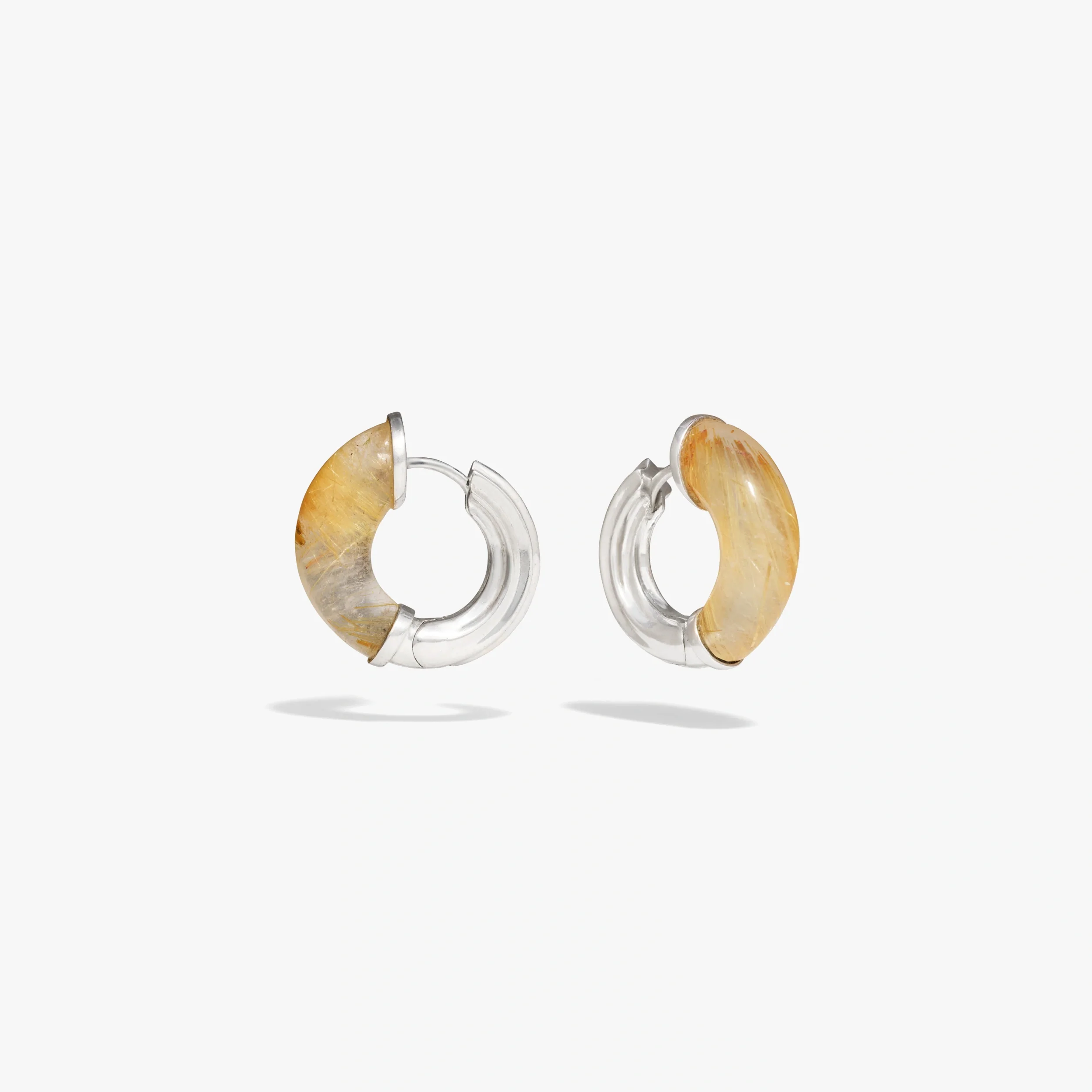 Star-Carved Gemstone Hoops - Image 8
