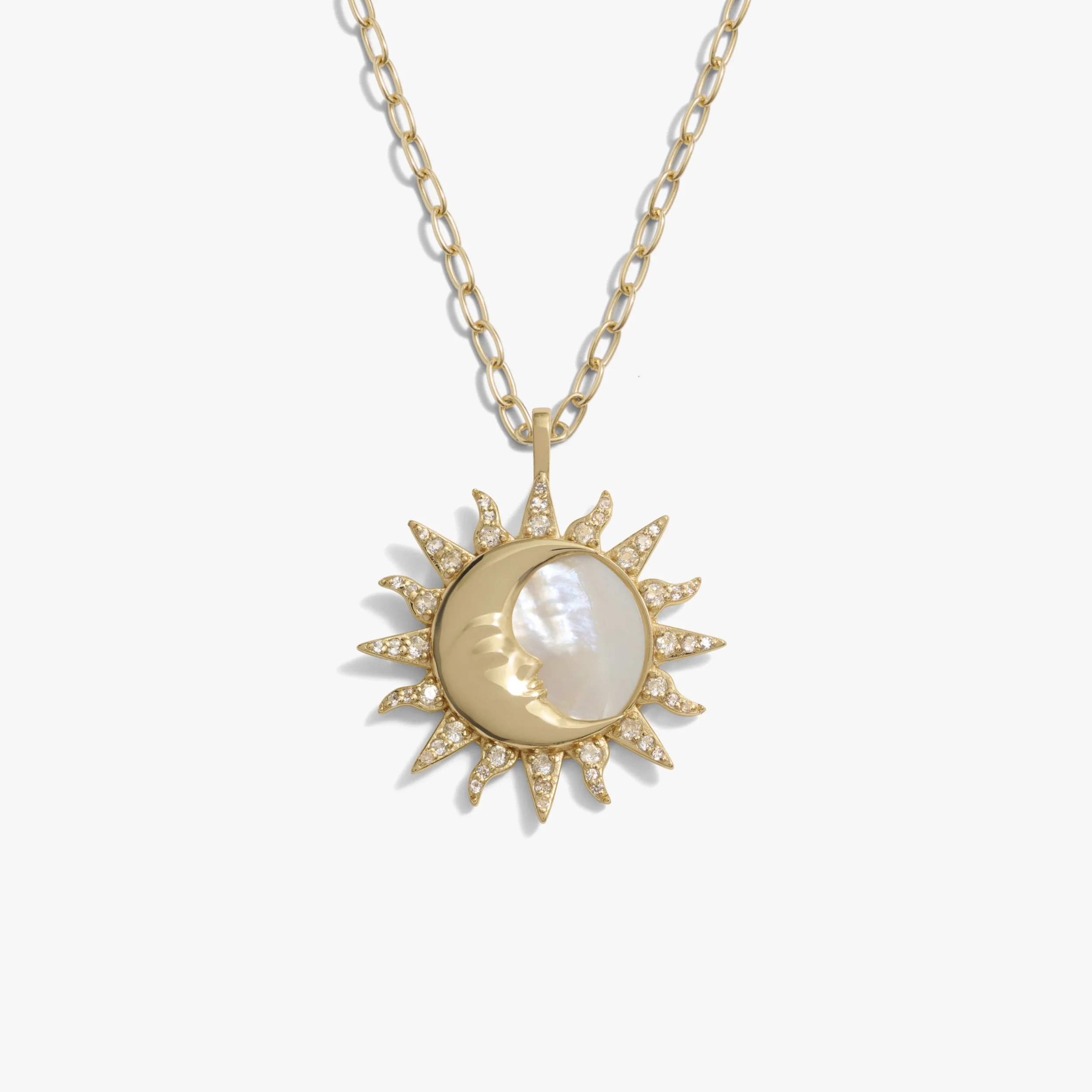 Sun & Moon Mother of Pearl Necklace