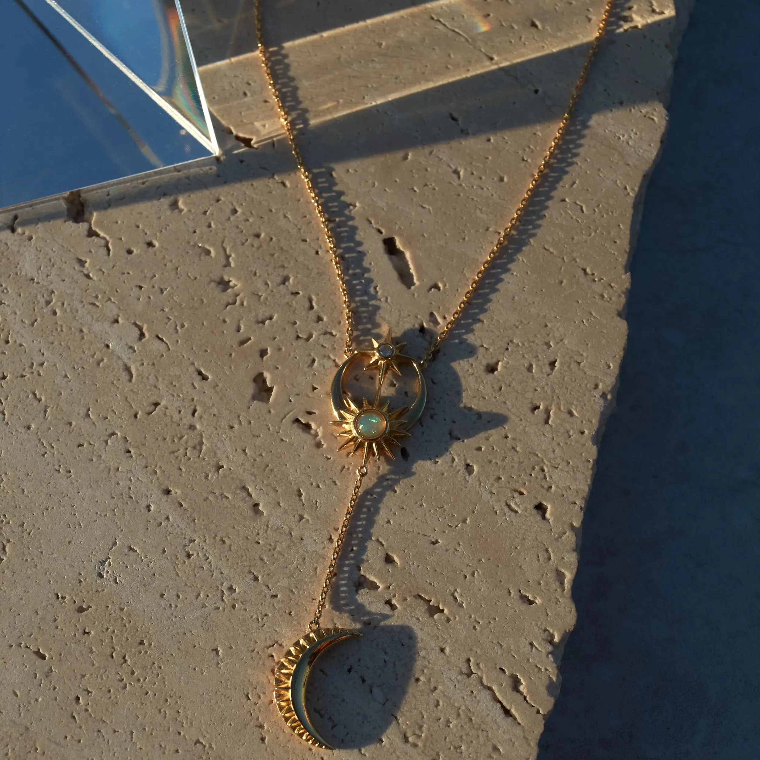 Sun / Moon & Stars Lariat Necklace - Image 4