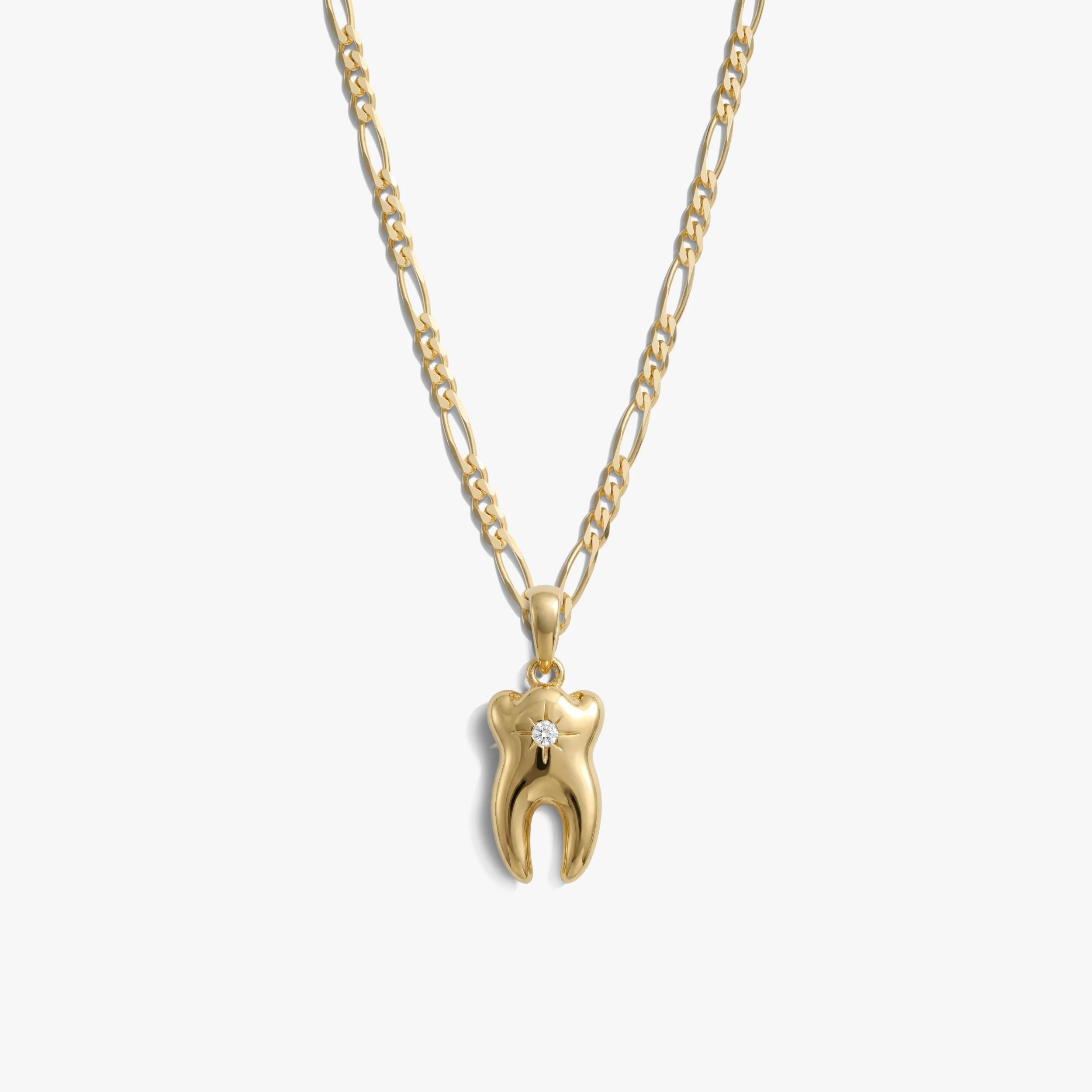 Sapphire Tooth Figaro Necklace