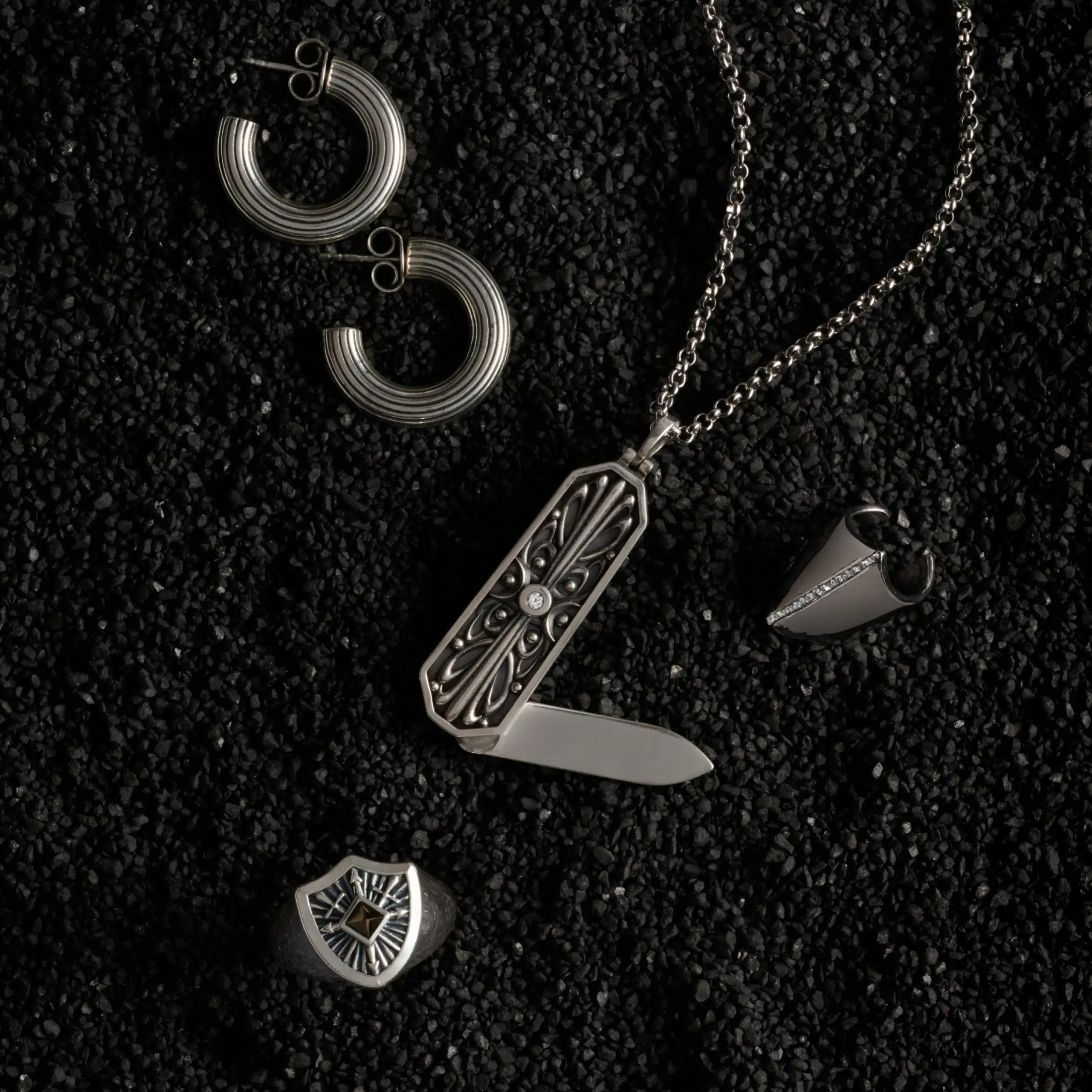 Triple Moon Pocket Knife Pendant - Image 5