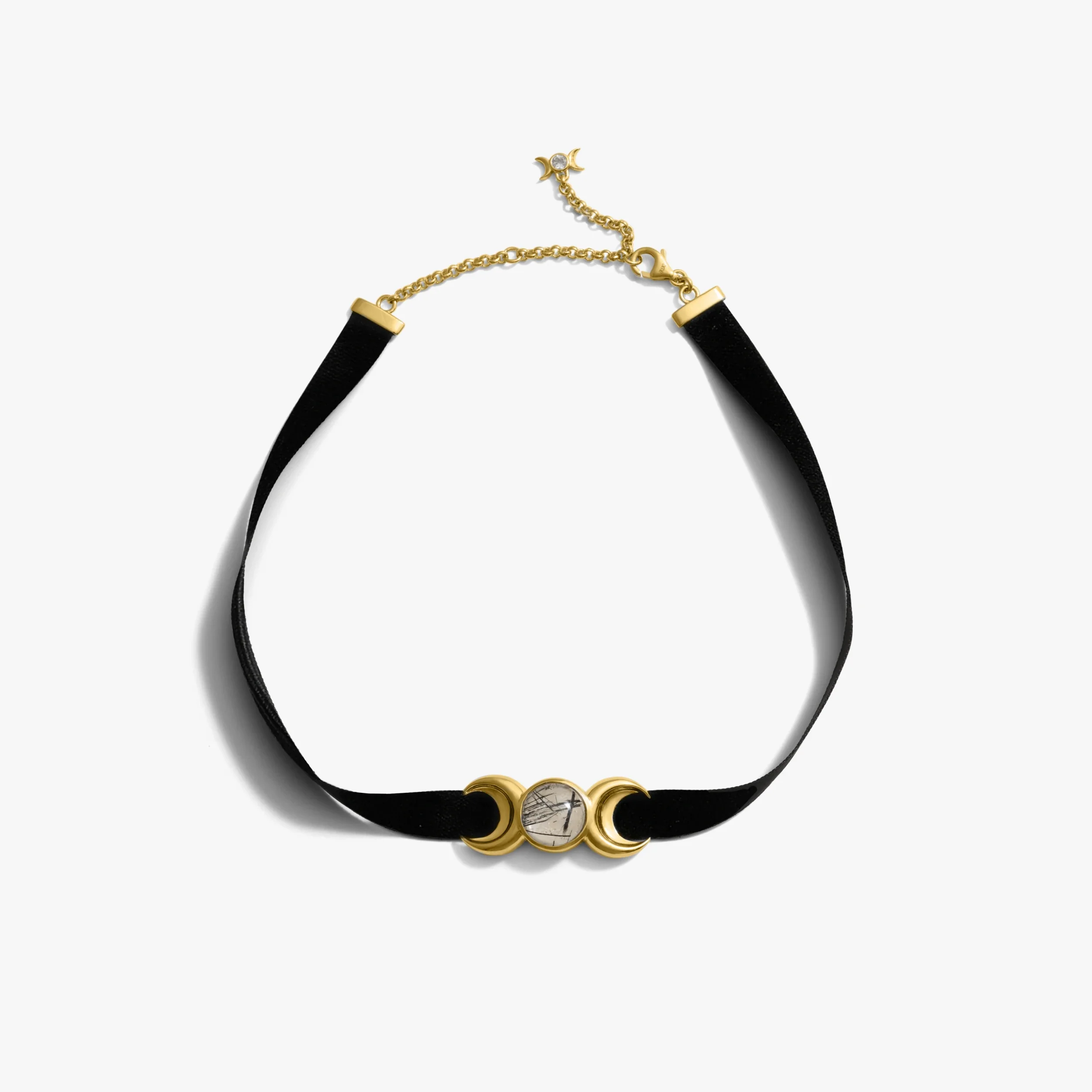 Triple Moon Velvet Choker
